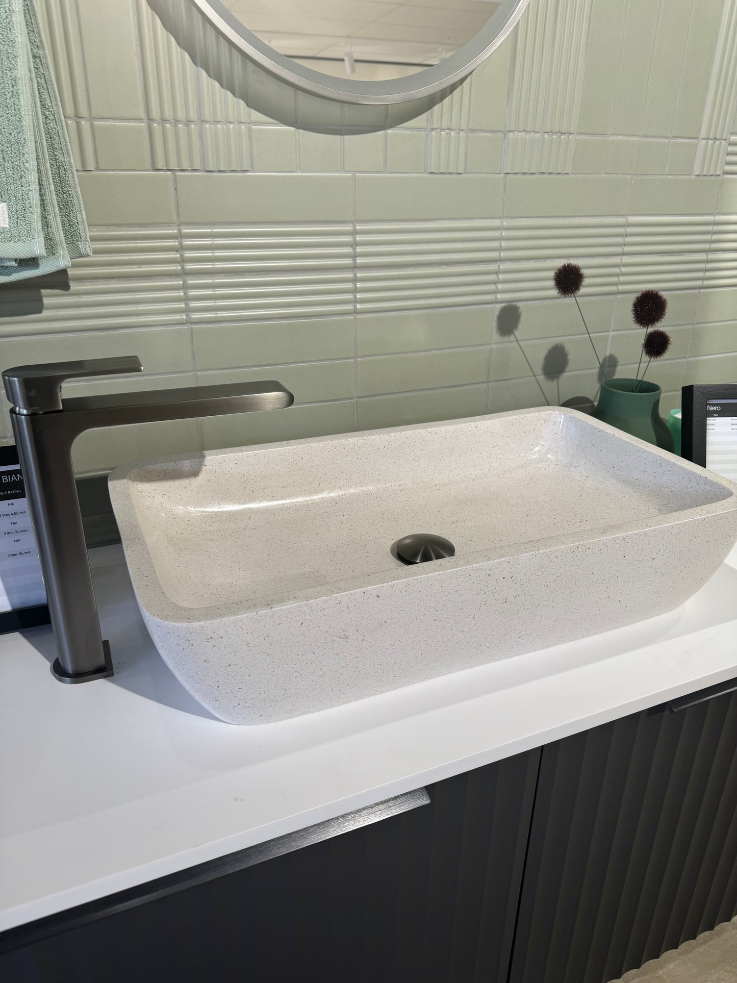 Eden Stone Display Basin - White/Cream