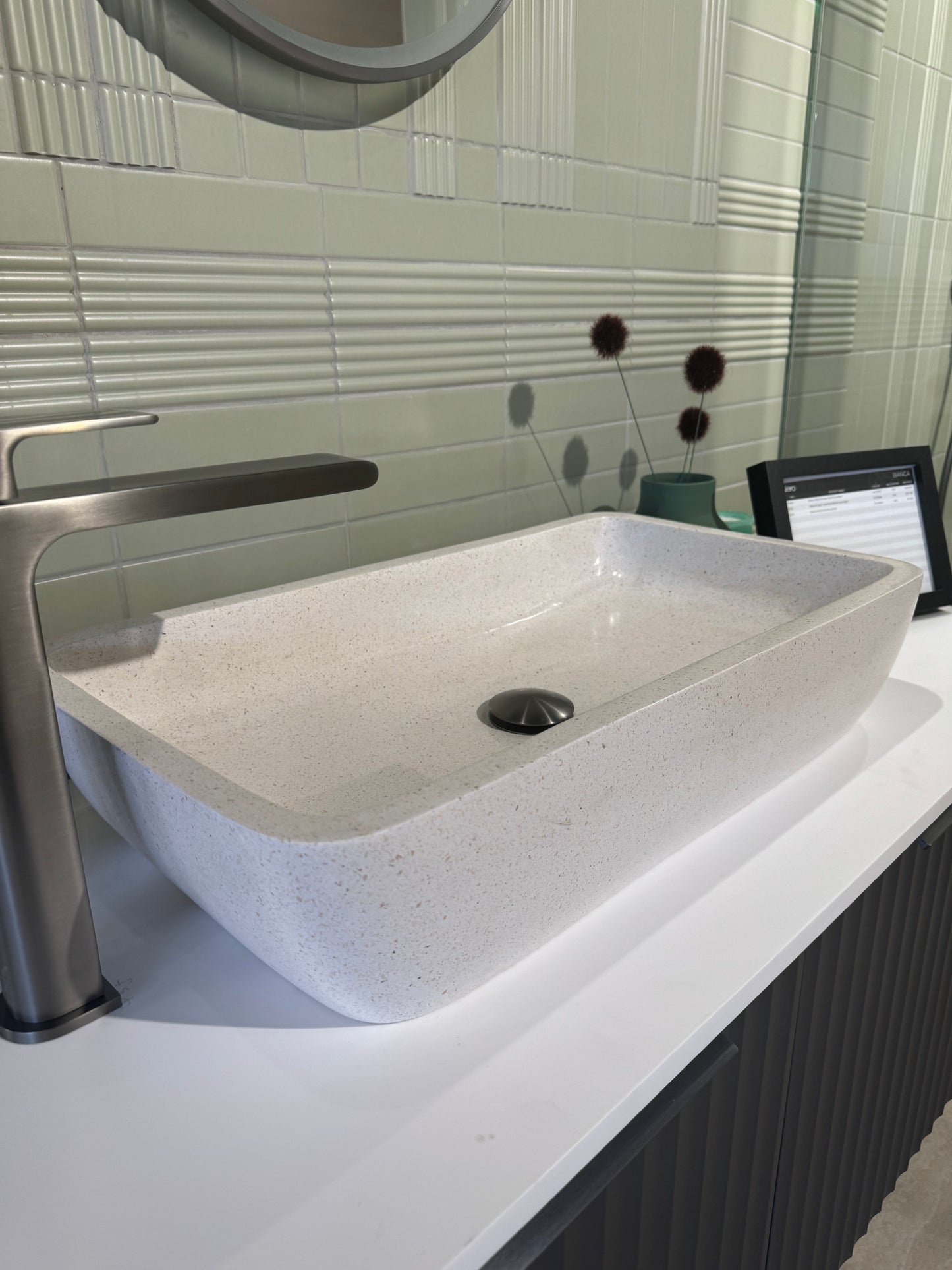 Eden Stone Display Basin - White/Cream